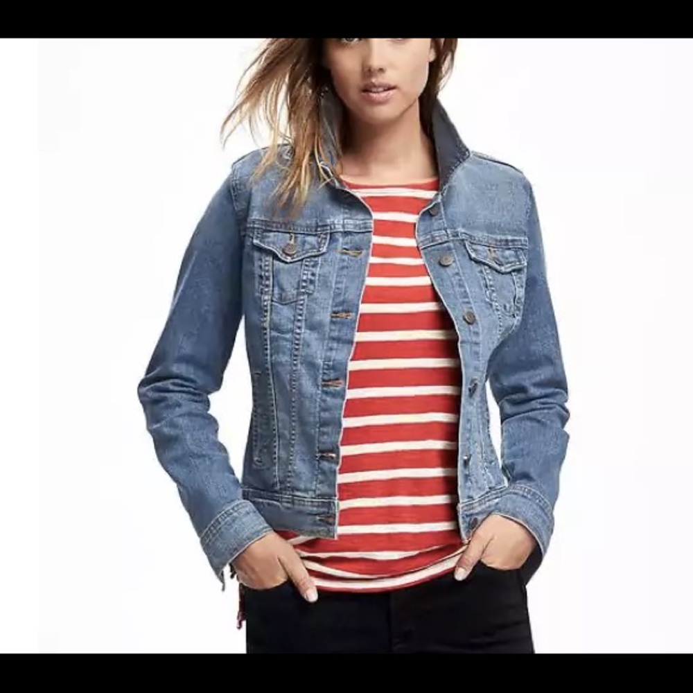 Stylish jean jacket, perfect for spring and fall.