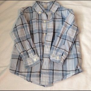 Blue and black plaid Janie and Jack button up