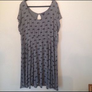 Gray dress with black motorcycle print