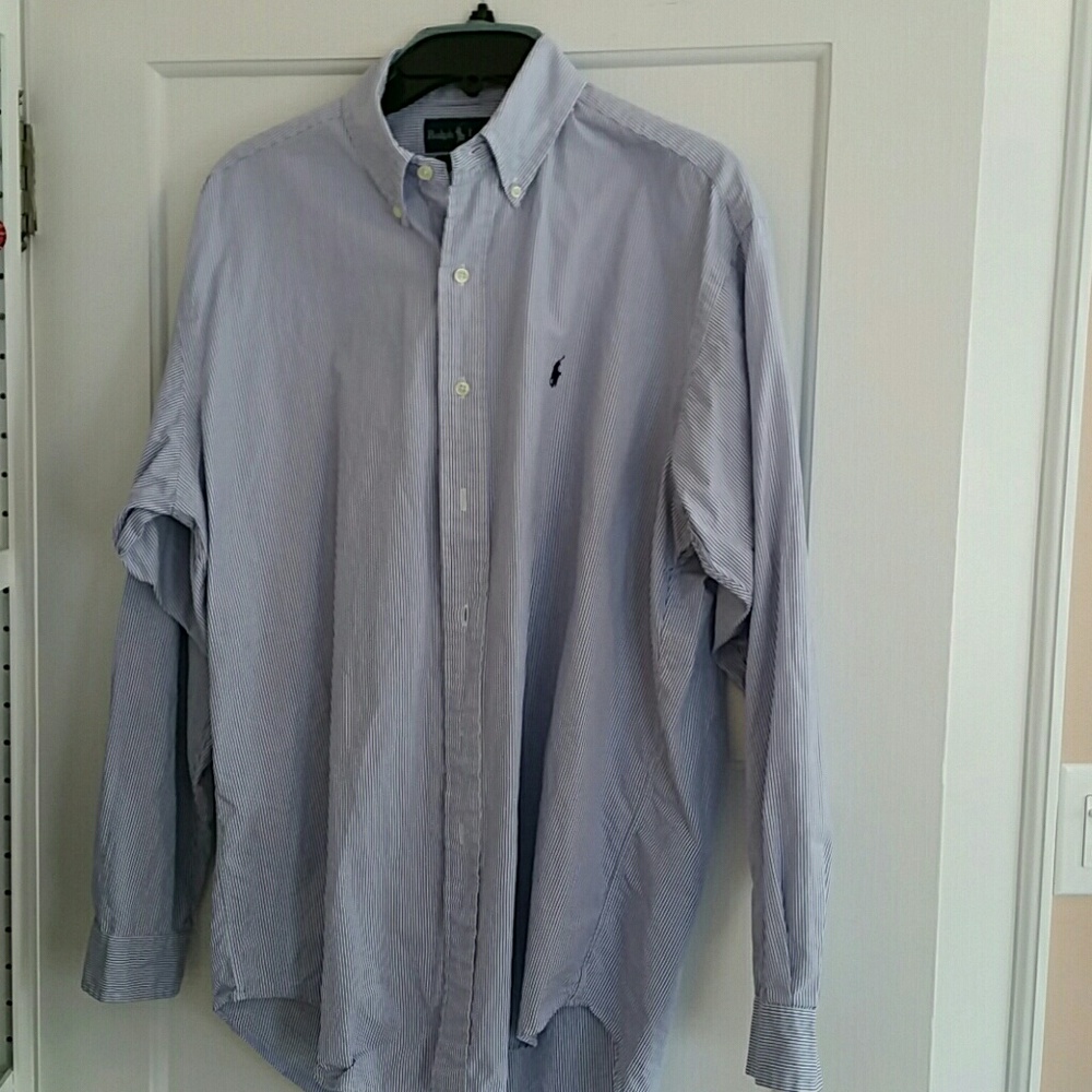 Polo Buttom Down. Blake Style, White/Blue, Medium