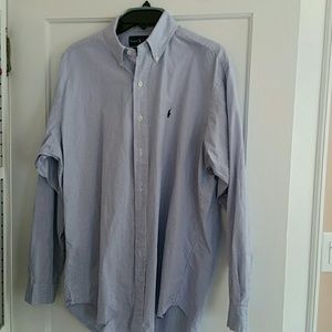 Polo Buttom Down. Blake Style, White/Blue, Medium