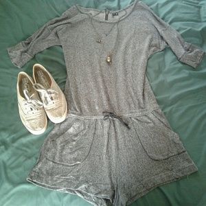 Kensie Grey Cozy Romper