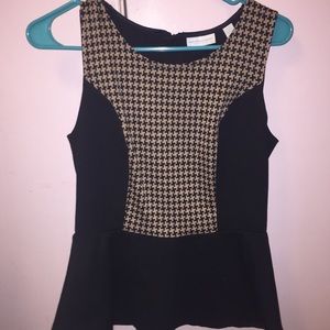 Black&Tan Peplum Top