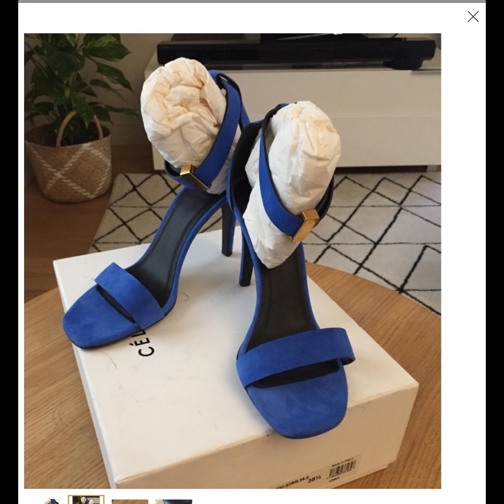 New in box Celine blue suede sandals size 9.5