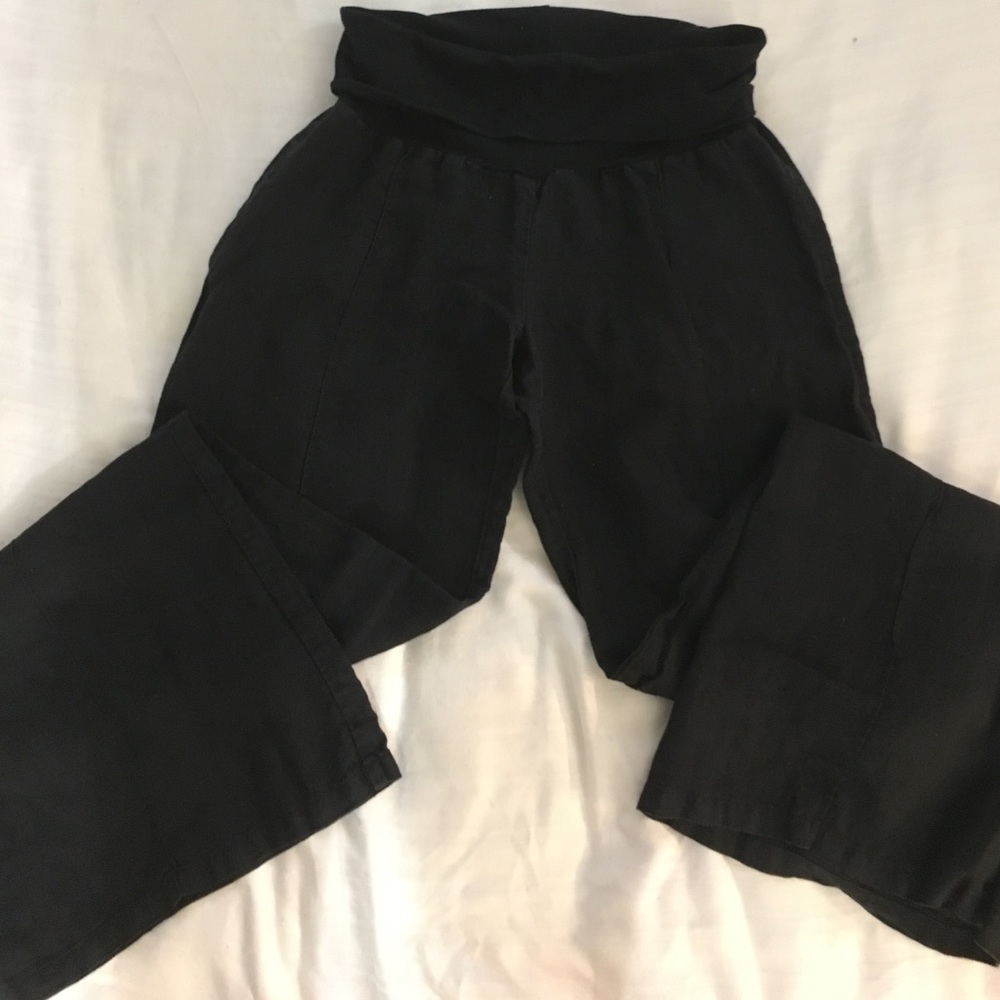 fresh laundry , black super wide leg cotton pants