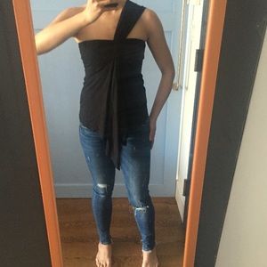 NWT A|X one shoulder knit top