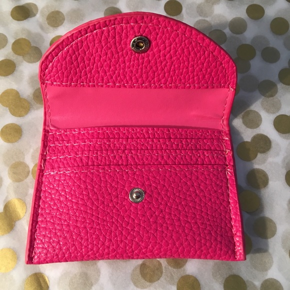 Fuchsia Vegan Leather Envelope Wallet - Picture 2 of 4