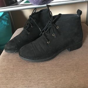 Suede black booties