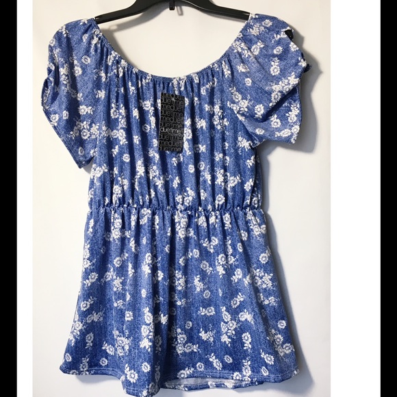 SOLD Maternity Sz L Blue Floral Top NWT - Picture 3 of 5