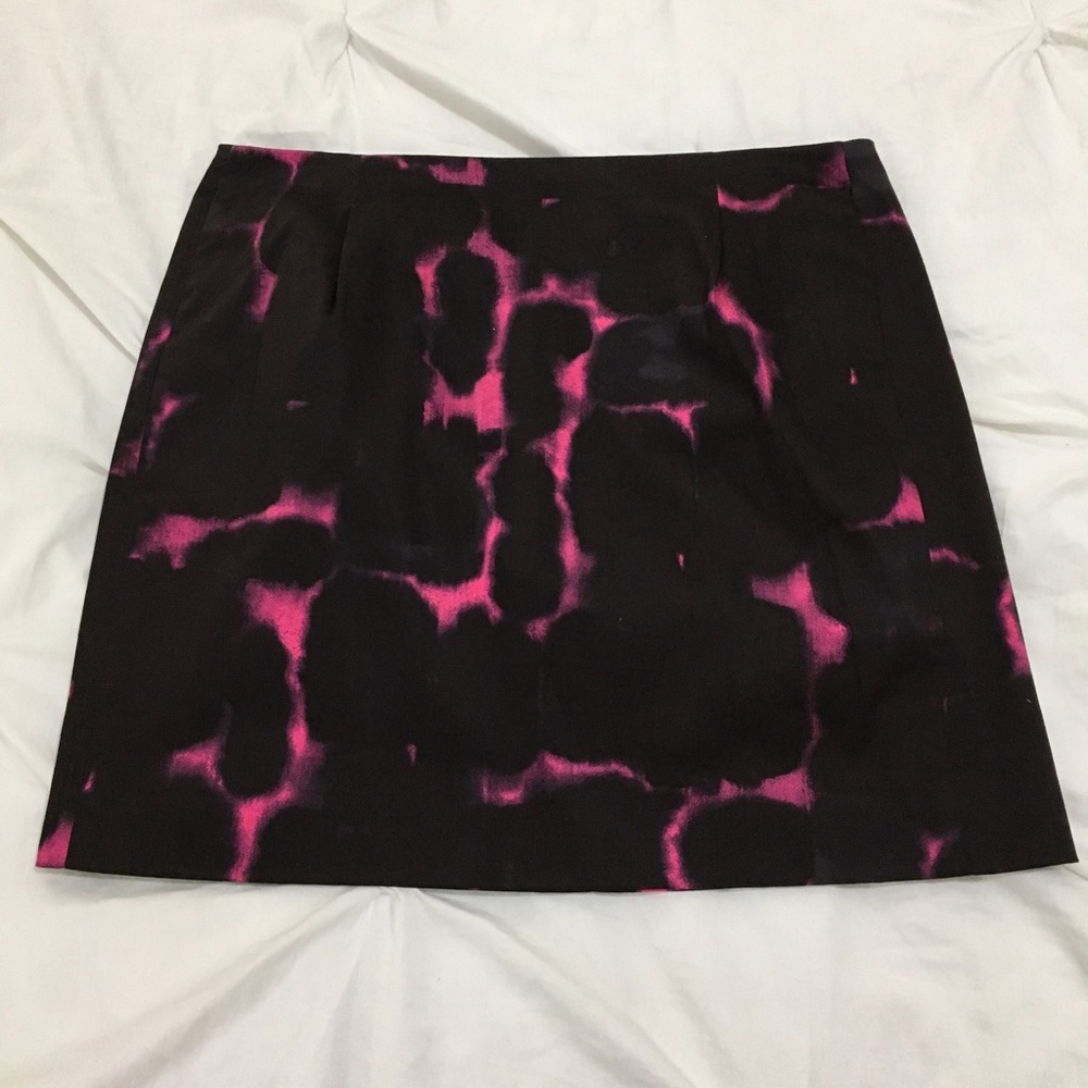 J. Crew Stretch Mini Skirt - Black & Pink Tie Dye
