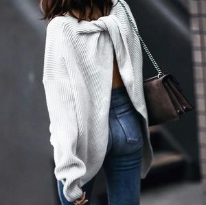Oversized open back sweater