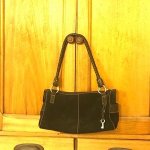 Suede handbag