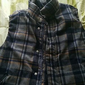 Gap plaid vest wool blend