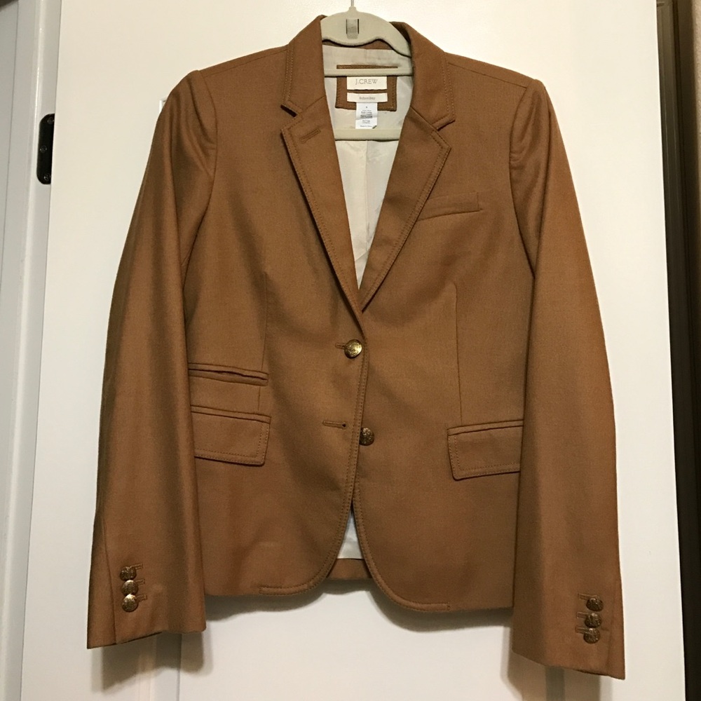 J Crew Schoolboy camel brown 100% wool blazer