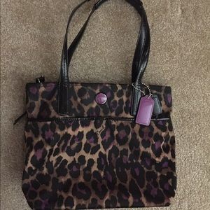 SIGNATURE STRIPE OCELOT PRINT TOTE