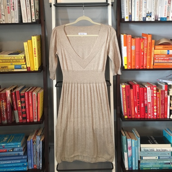 Calvin Klein Dresses & Skirts - ⭐️ 3 for $10! Calvin Klein Tan Sweater Dress