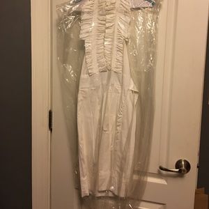 BCBGMAXAZRIA white halter ruffle dress, size 2