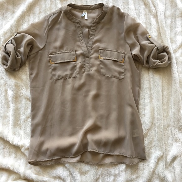 Taupe colored blouse - Picture 2 of 4