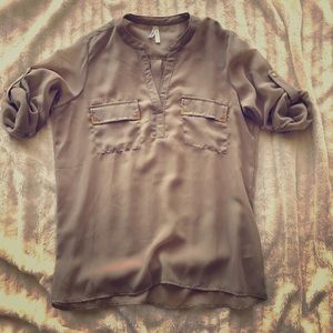 Taupe colored blouse