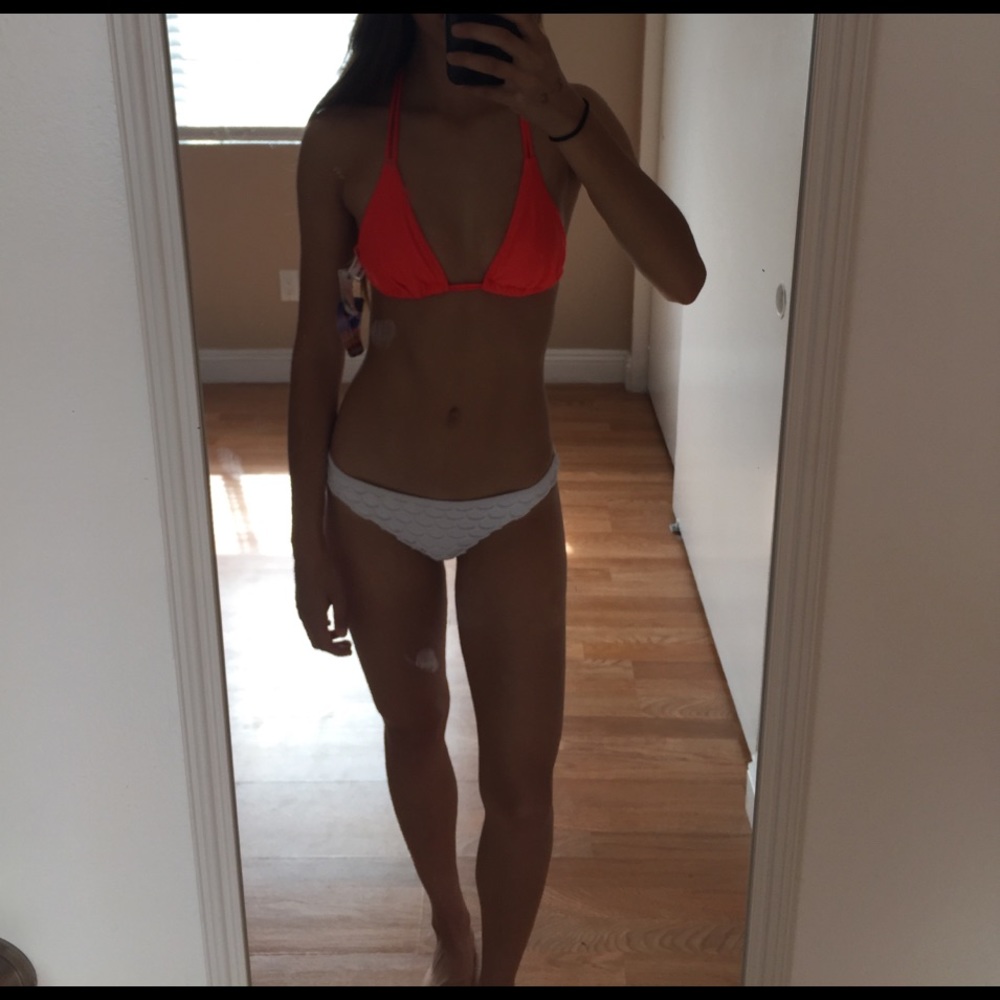 Bright orange bikini top