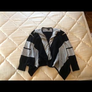 Black and grey striped cardigan