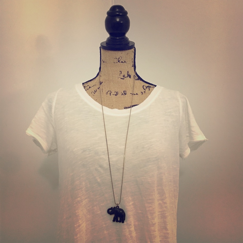 Black Elephant Pendant Necklace