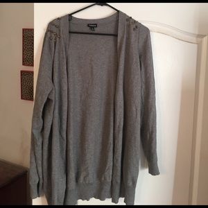 Grey cardigan with skull embellishments