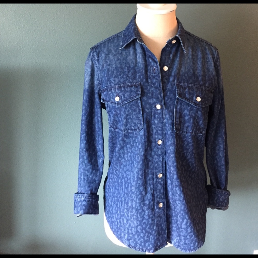 Gap | 1969 Denim Blouse Animal Print