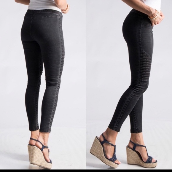 Distressed denim leggings jeggings skinny jeans - Picture 2 of 3