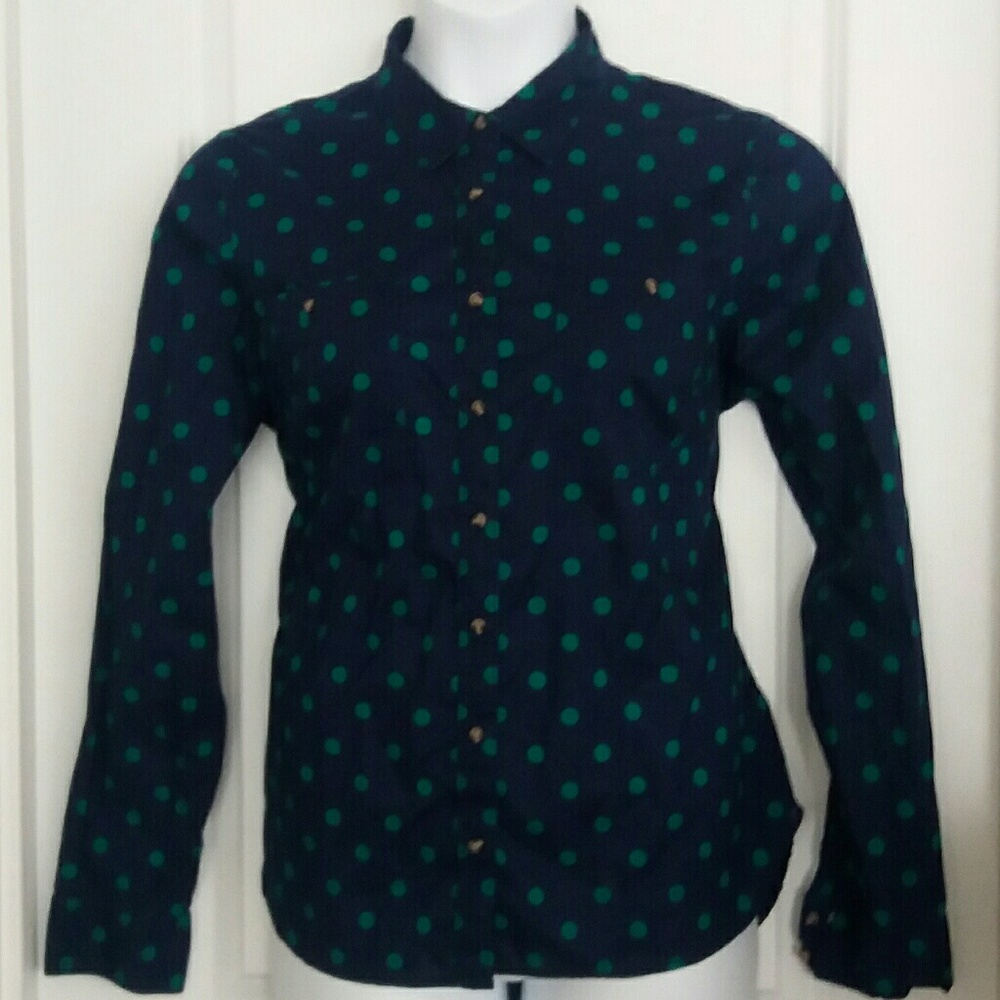 SOLD Navy and Green Button down