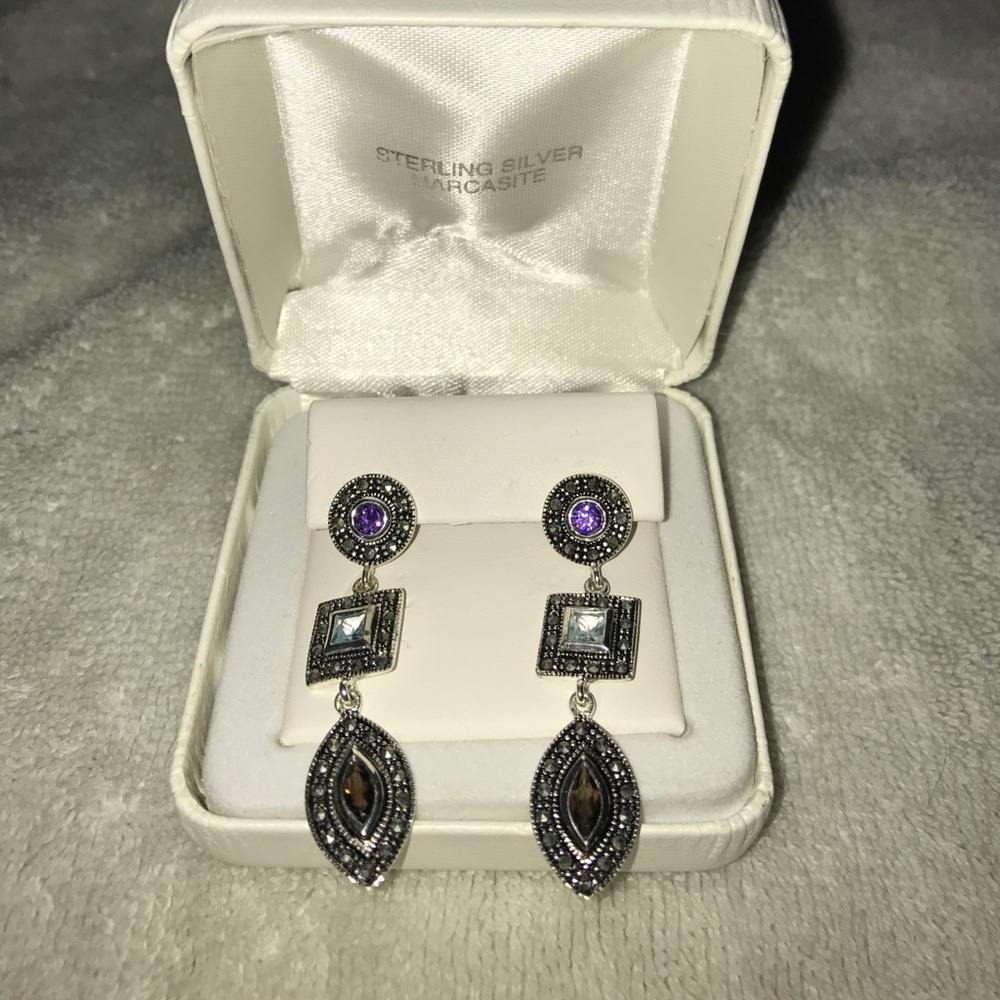 Beautiful silver and gemstone earrings