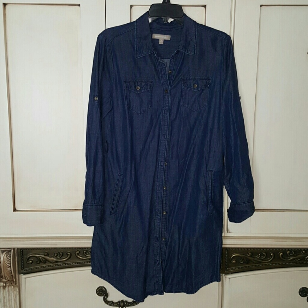 Dark Chambray Shirt Dress