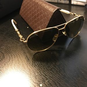 Gucci sunglasses, white on gold