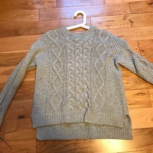Grey Cable Knit Sweater
