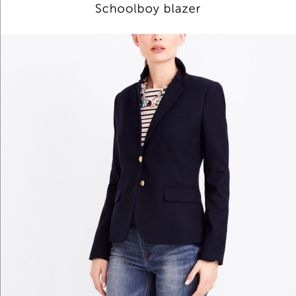 J Crew Schoolboy Factory navy blue blazer