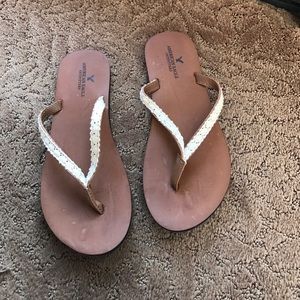 Crochet detailed flip flops