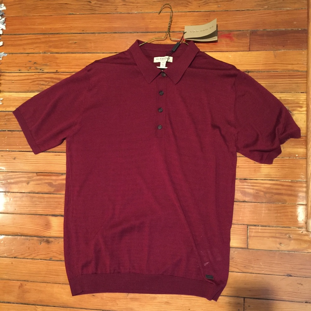 Burberry Men's Silk/ Cashmere Knitted Polo Shirt