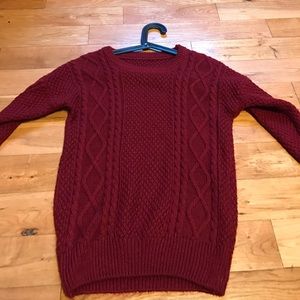 Red Cable Knit Sweater!
