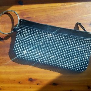 BLINGY Black Clutch encrusted with rhinestones