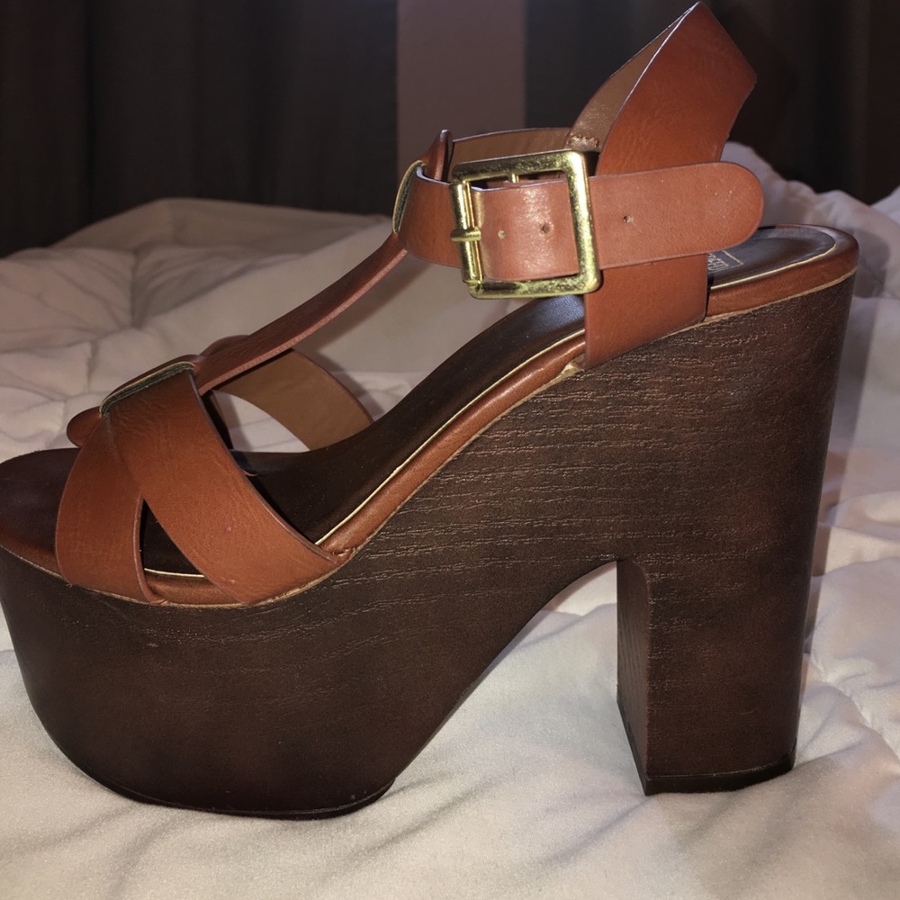 Wooden platform heels