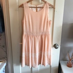 Pastel Coral Fit and Flare Dress