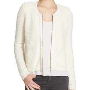 Joie 'Jacolyn B' Leather Trim Cardigan