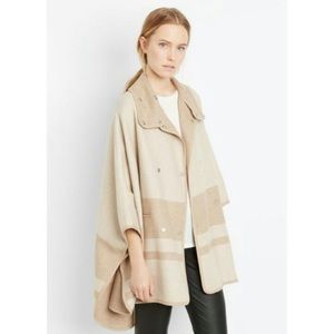 Original $745 Vince Blanket Stripe Wool Blend Cape