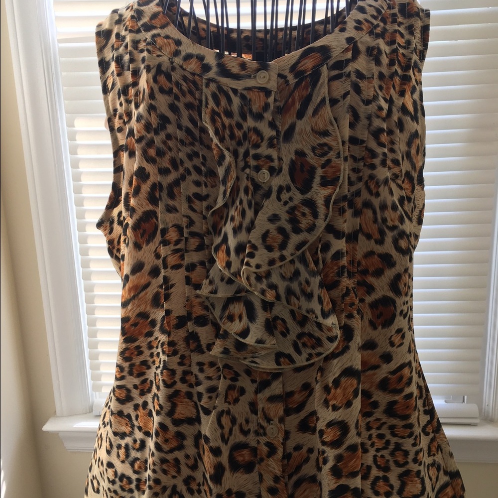 NWT Cheetah print blouse size L
