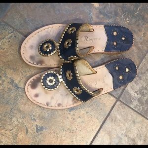 Size 7 Navy/Gold Jack Rogers