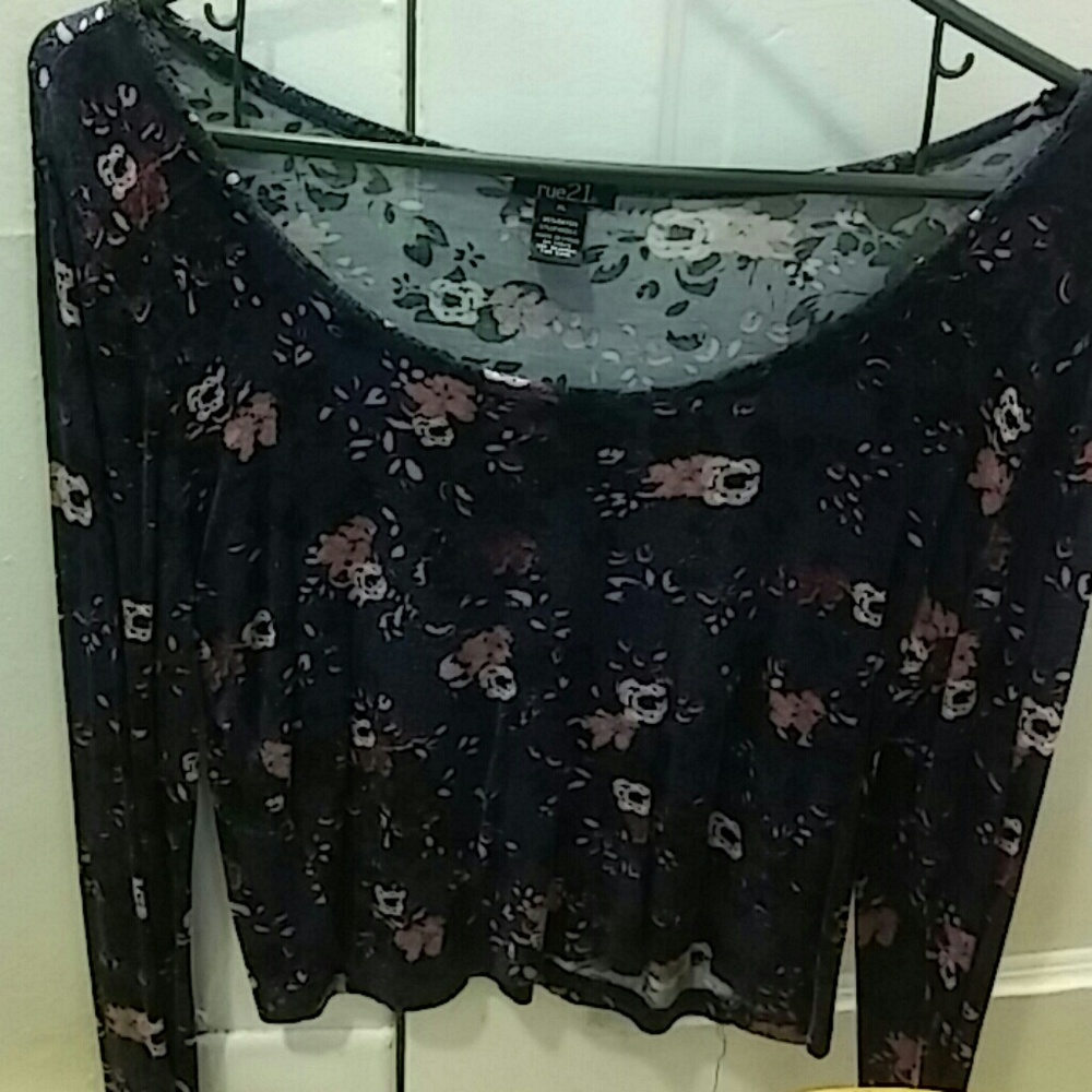 Purple flower crop top