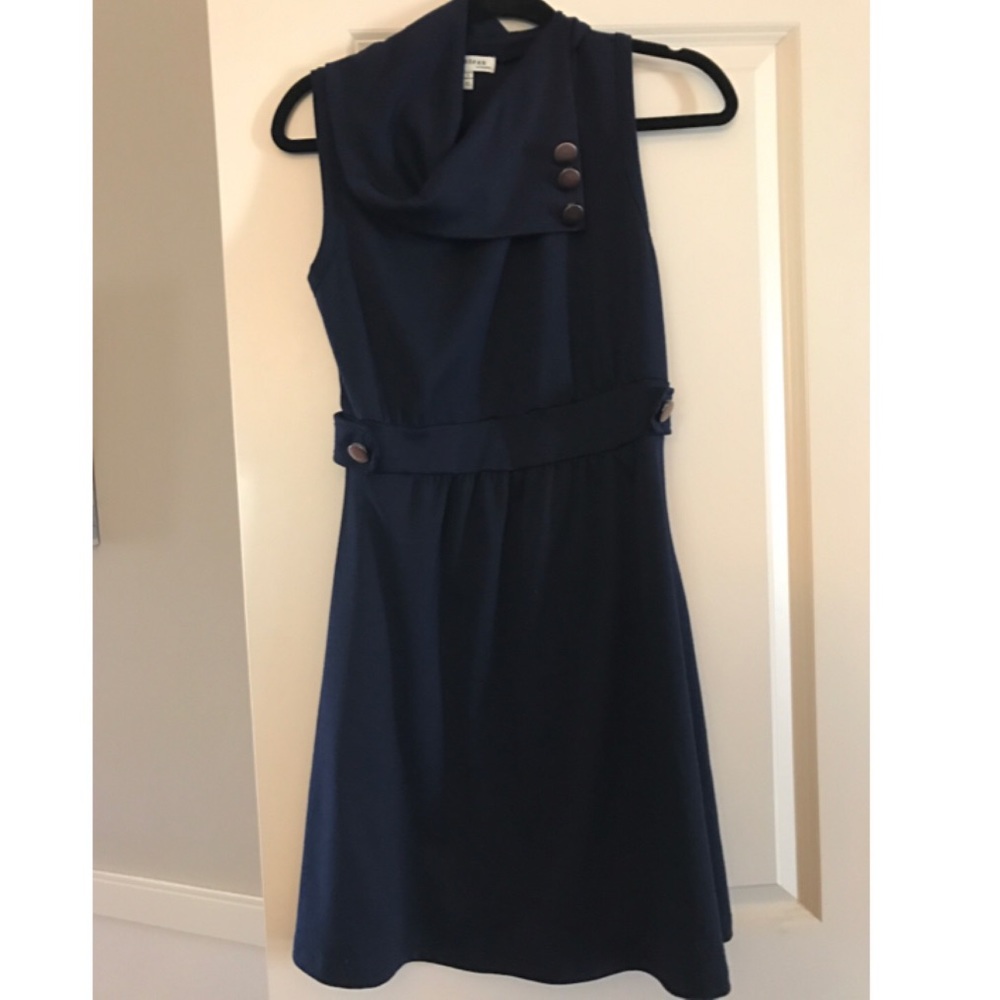 EUC navy Mod Cloth Coach Tour dress