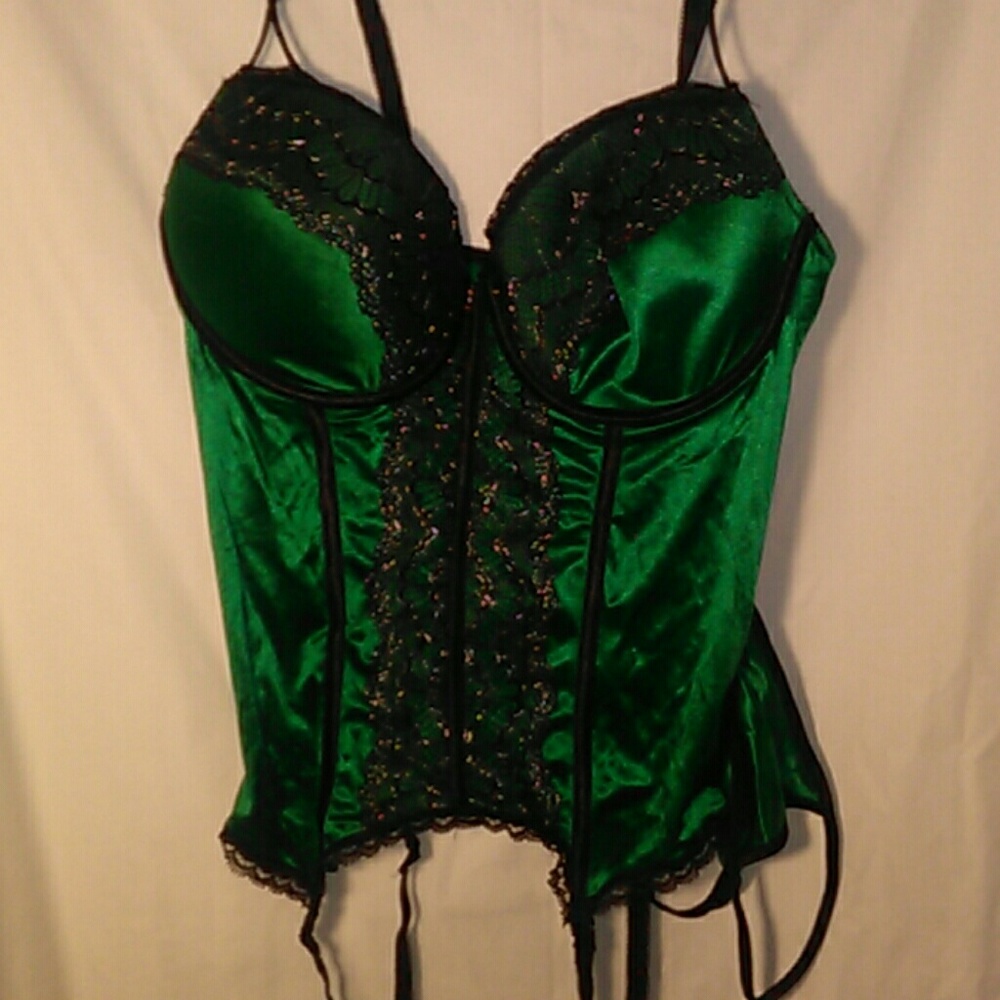 Green Satin lingerie