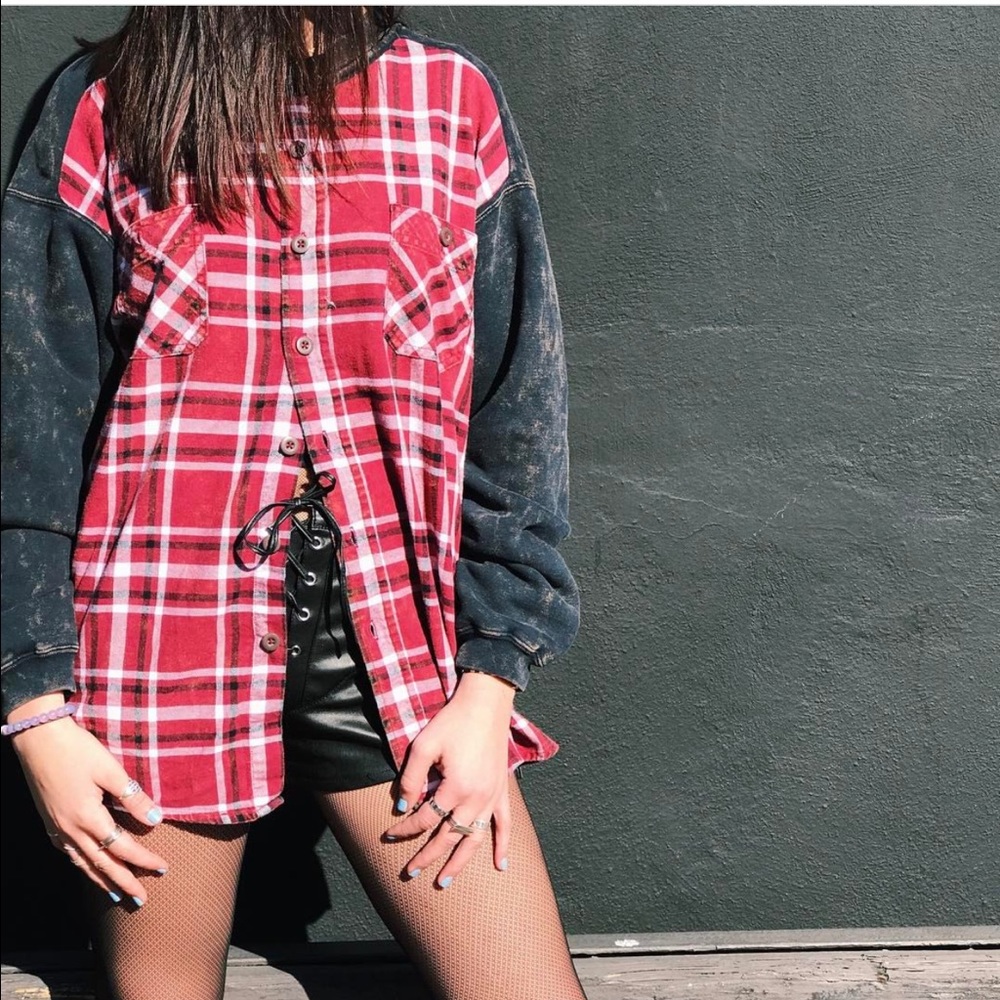 LF vintage red flannel Crewneck sweatshirt