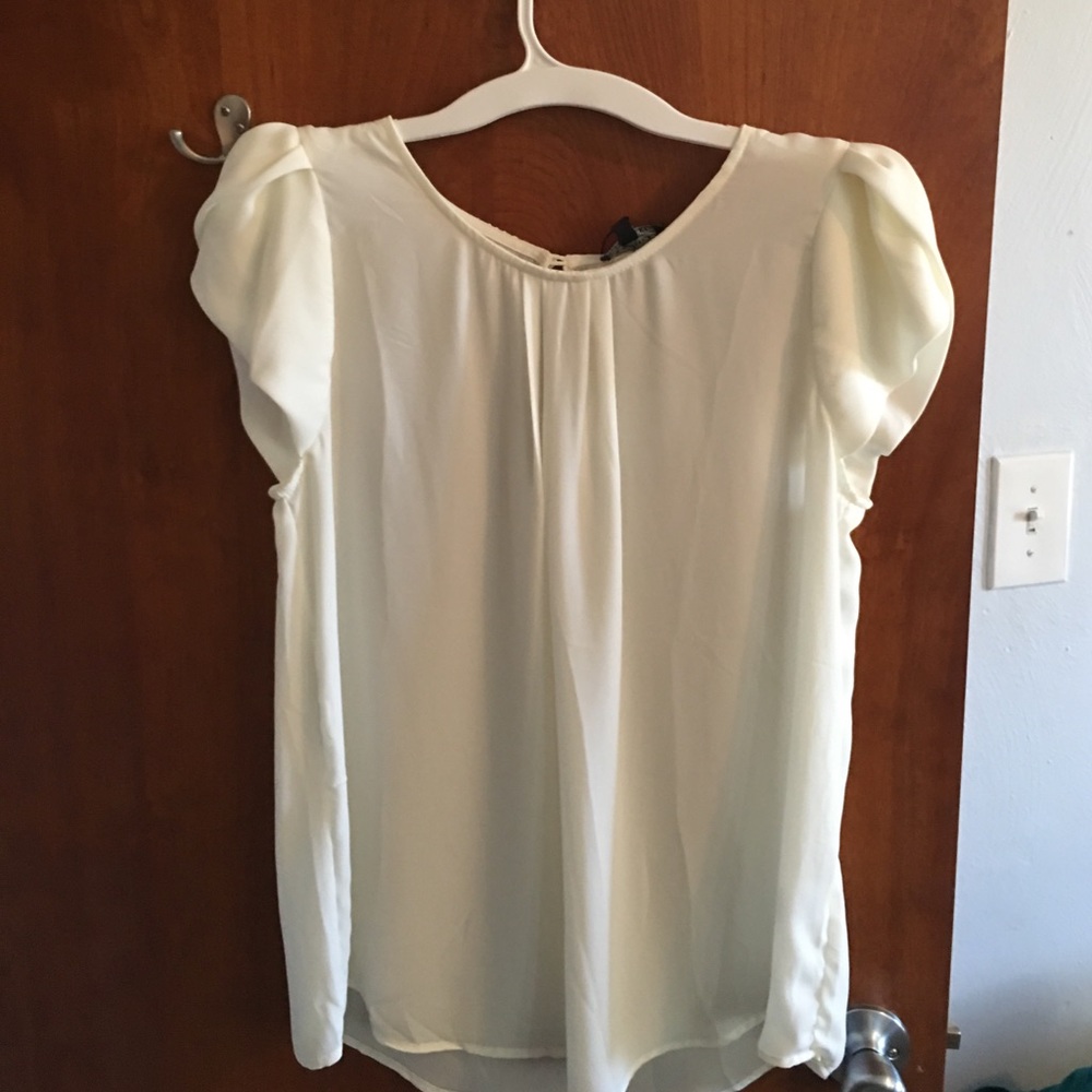 Tulip sleeve sheer blouse